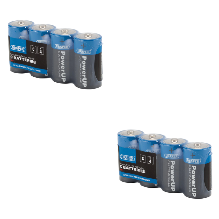 Draper PowerUP Ultra Alkaline C Batteries (Pack of 4) - BATT/C/4