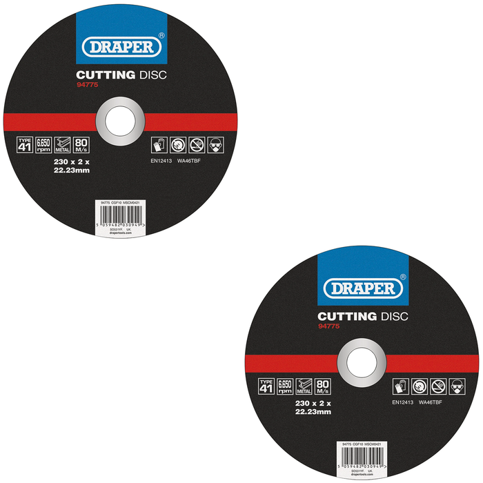 Draper Metal Cutting Disc, 230 x 2 x 22.23mm - CGF10
