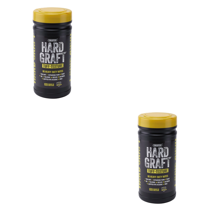 Draper Hard Graft Multipurpose Tuff-Texture Wipes (Tub of 80) - HGW-TU80