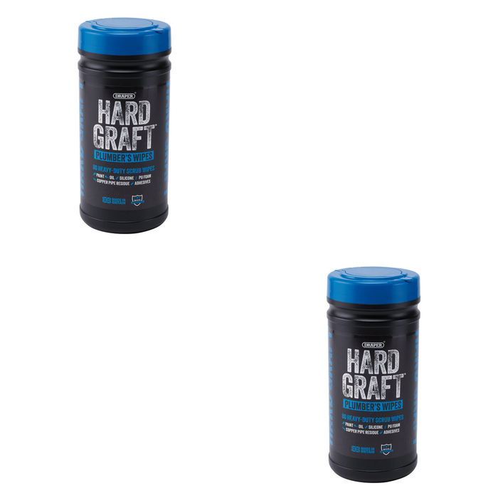 Draper Hard Graft Plumbers Wipes (Tub of 80) - HGW-PL80
