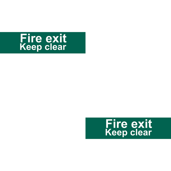 Draper Fire Exit Keep Clear' Safety Sign, 200 x 50mm - SS72