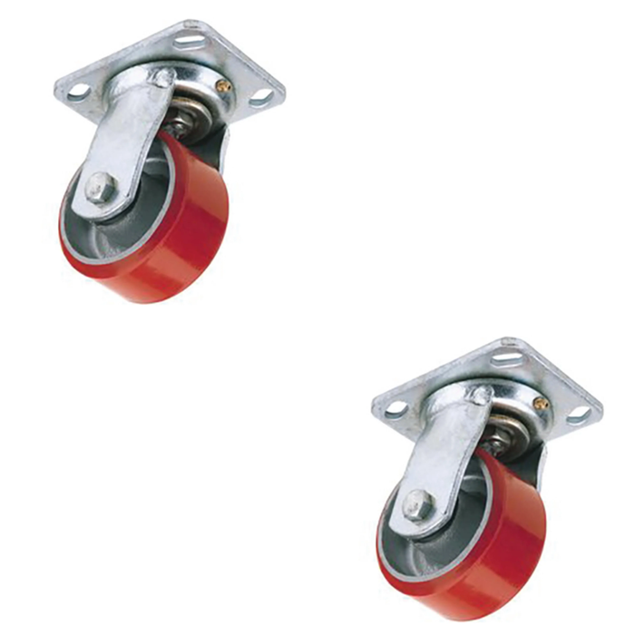 Draper Swivel Plate Fixing Heavy Duty Polyurethane Wheel, 100mm Diameter, S.W.L.