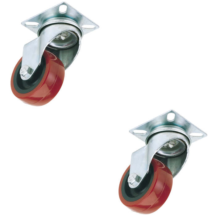 Draper Polyurethane Wheeled Swivel Plate Fixing Castor, 50mm Diameter, S.W.L.