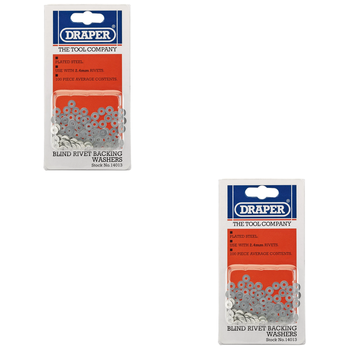 Draper Rivet Backing Washers, (100 Piece) 2.4-4.8mm