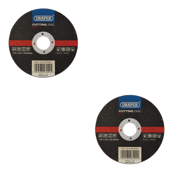 Draper Flat Stone Cutting Disc, 115 x 2.5 x 22.23mm - CGF15