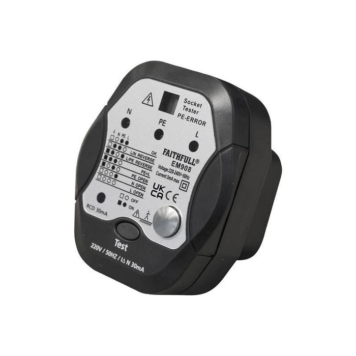 Faithfull Socket Polarity Tester with RCD Test Function Faithfull - Town Tools