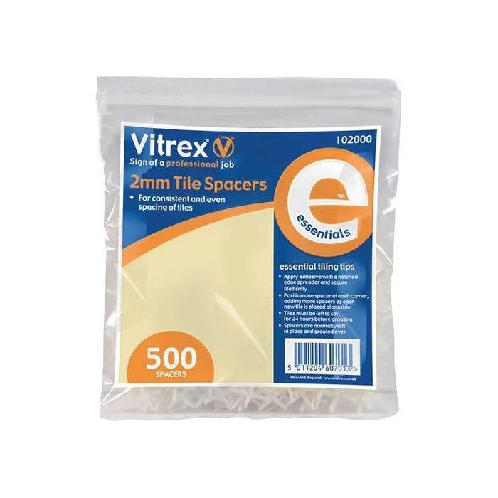 Vitrex Essential Tile Spacers 2mm (Pack 500) Vitrex - Town Tools