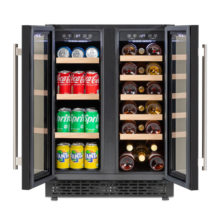 Baridi 40 Bottle/120 Can Freestanding Dual Zone Wine Fridge & Cooler 60cm