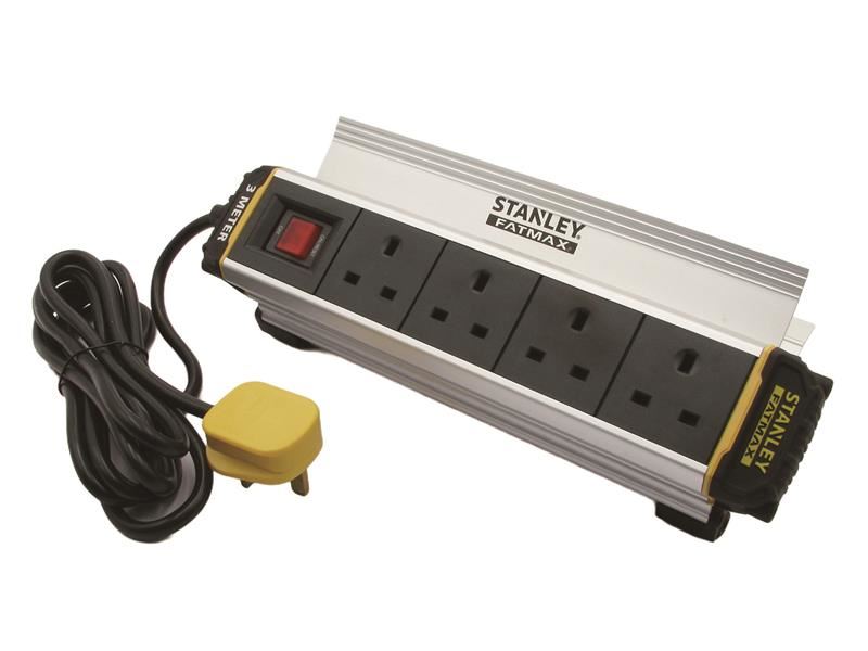 STANLEY Electrical 4-Gang IP20 Powerboard with Clamp 3m STANLEY� Electrical - Town Tools