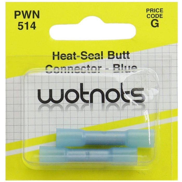 Wot-Nots Wiring Connectors - Blue - Heat Shrink Butt - Pack of 2 Pearl - Town Tools 