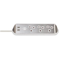 Brennenstuhl estilo Corner Extension Lead 240V 3-Gang 13A White 2m