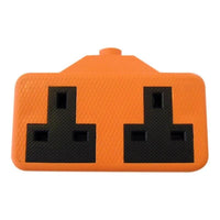 Dencon Trailing Socket 13A 2-Gang Orange