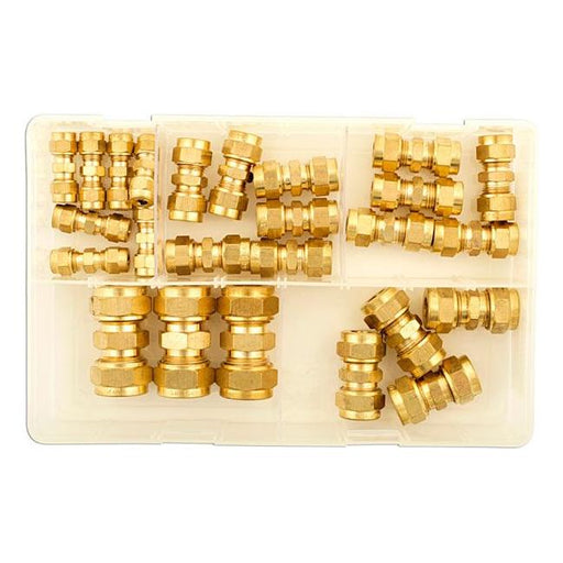 Connect Assorted Imperial Brass Tube Couplings 25pc 31880 Tool Connection - Town Tools 