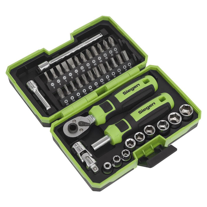Siegen Siegen Socket & Bit Set 1/4"Sq Drive 38pc S01255 Siegen - Town Tools 