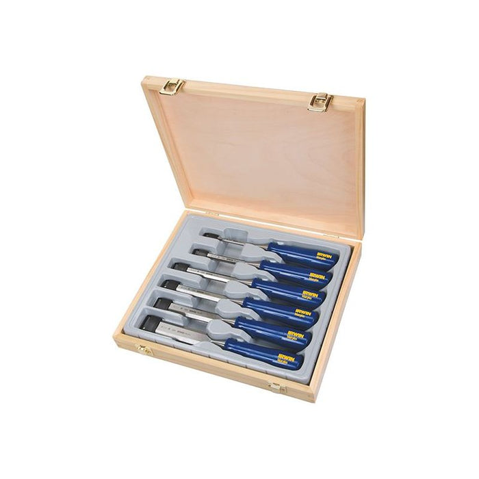 Irwin® Marples® M444 Bevel Edge Chisel Blue Chip Handle Set, 6 Piece IRWIN® Marples® - Town Tools