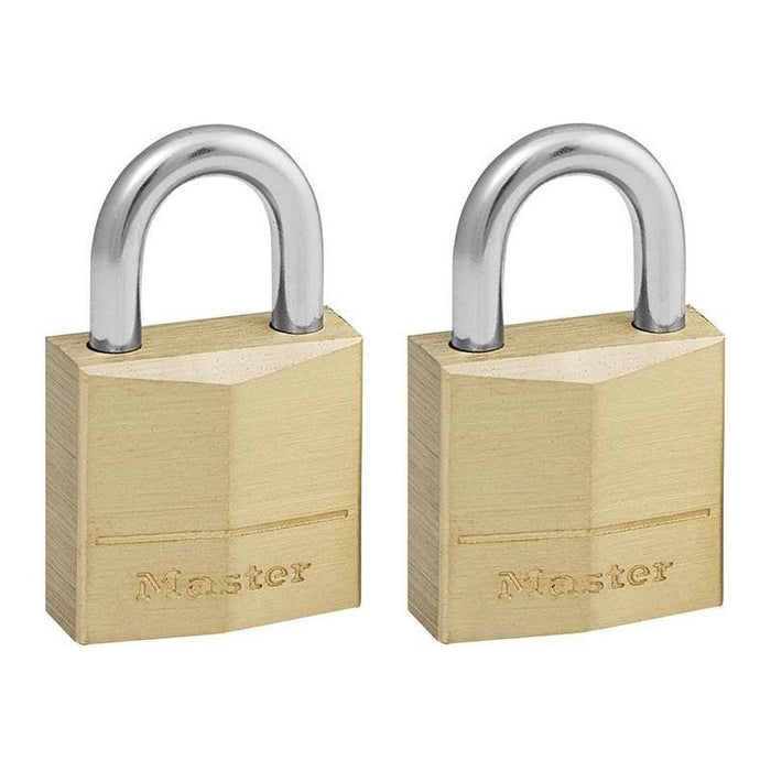 Master Lock Solid Brass 20mm Padlock 3-Pin - Keyed Alike x 2 Master Lock - Town Tools