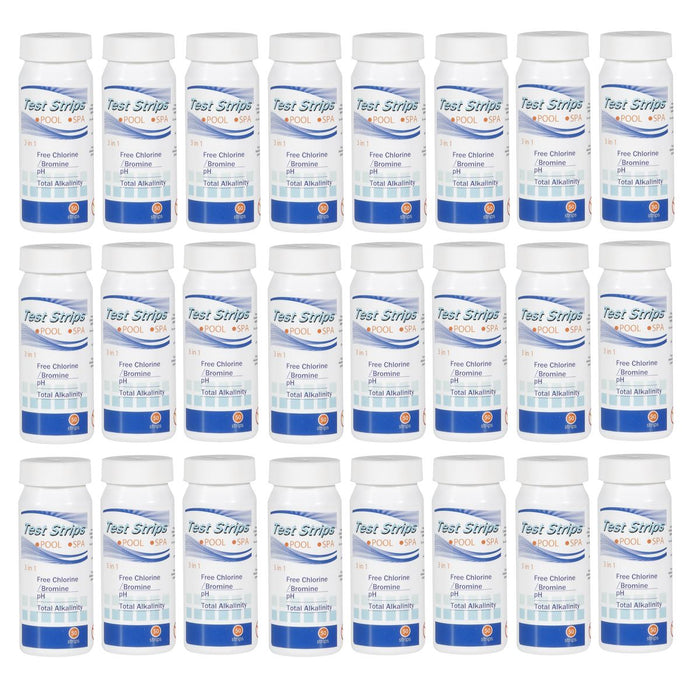 Dellonda 3-in-1 Chlorine, PH & Alkalinity Test Strips x50 Strips - Pack of 24