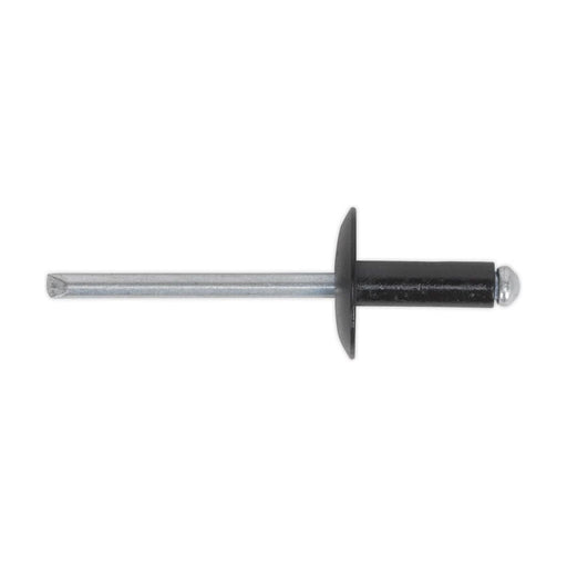 Sealey Aluminium Rivet Black Large Flange 4.8 x 18mm Pack of 200 RAB4818L Sealey - Town Tools 