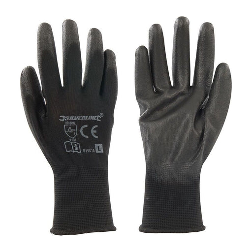 Silverline Black Palm Gloves L 9 Silverline - Town Tools 