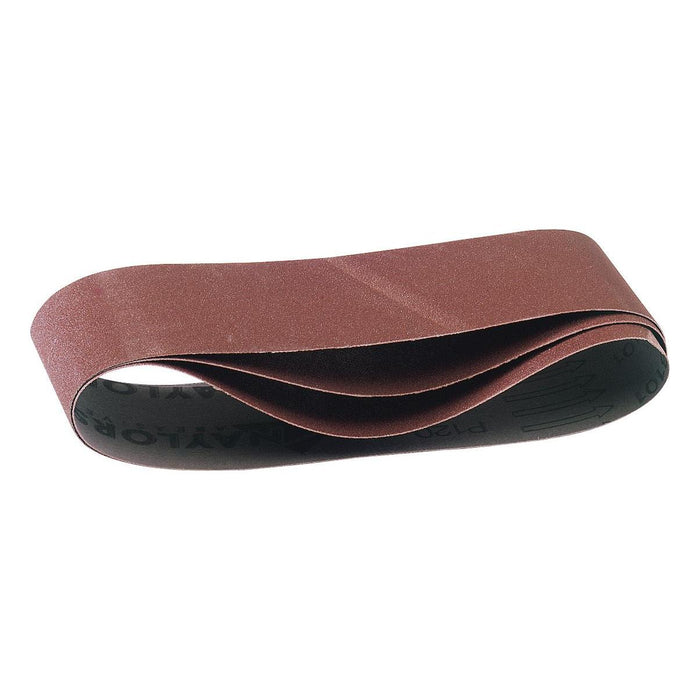 Draper Aluminium Oxide Sanding Belts, 533 x 75mm, 80 Grit (Pack of 3) Draper - Town Tools