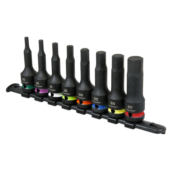 Sealey Premier Premier Hex Impact Socket Bit Set 1/2"Sq Drive 8pc AK56001 Sealey Premier - Town Tools 