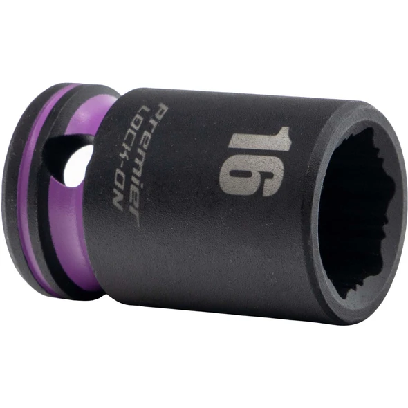 Sealey 1/2"Dr Lock-On Impact Socket 16mm (Violet Coded Ring)