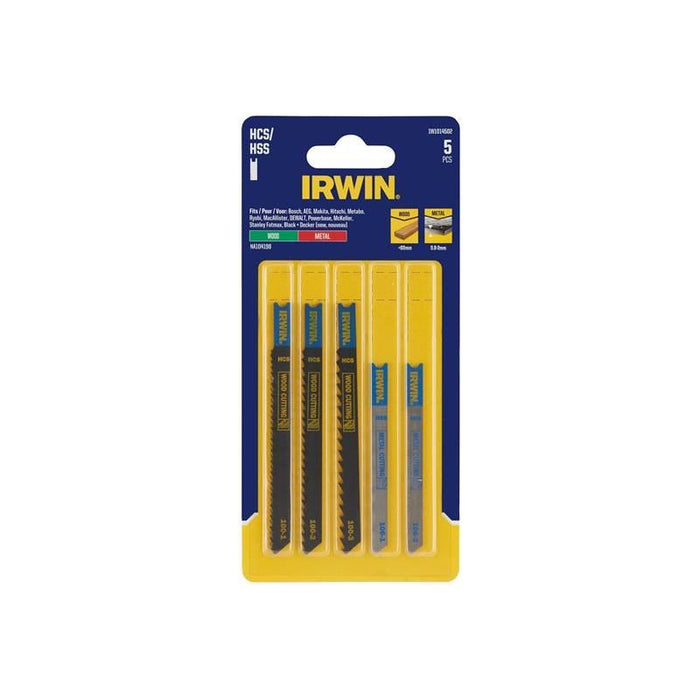 Irwin® HCS/HSS U-Shank Jigsaw Blade Set, 5 Piece IRWIN® - Town Tools
