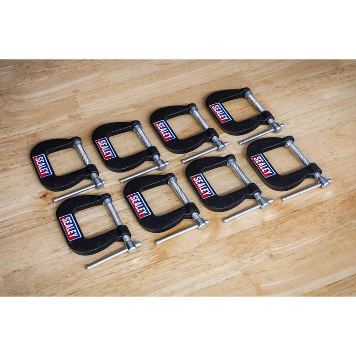 Sealey Junior C-Clamp Set 28mm x 28mm 8pc GCC05 Sealey - Town Tools 