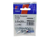 ForgeFix Multi-Purpose Pozi Screw CSK ST ZP 3.5 x 20mm ForgePack 40