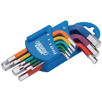 Draper Metric Coloured Short Arm Hex. Key Set (9 Piece) 66126