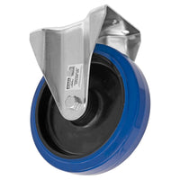 Sealey Heavy-Duty Blue Elastic Rubber Fixed Castor Wheel200mm Trade