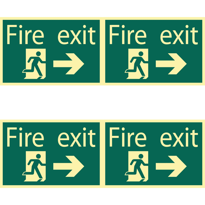 Draper Glow In The Dark 'Fire Exit Arrow Right' Safety Sign - SS45