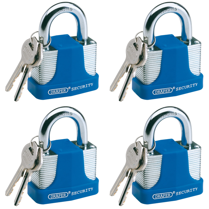 Draper Laminated Steel Padlock and 2 Keys with Hardened Steel