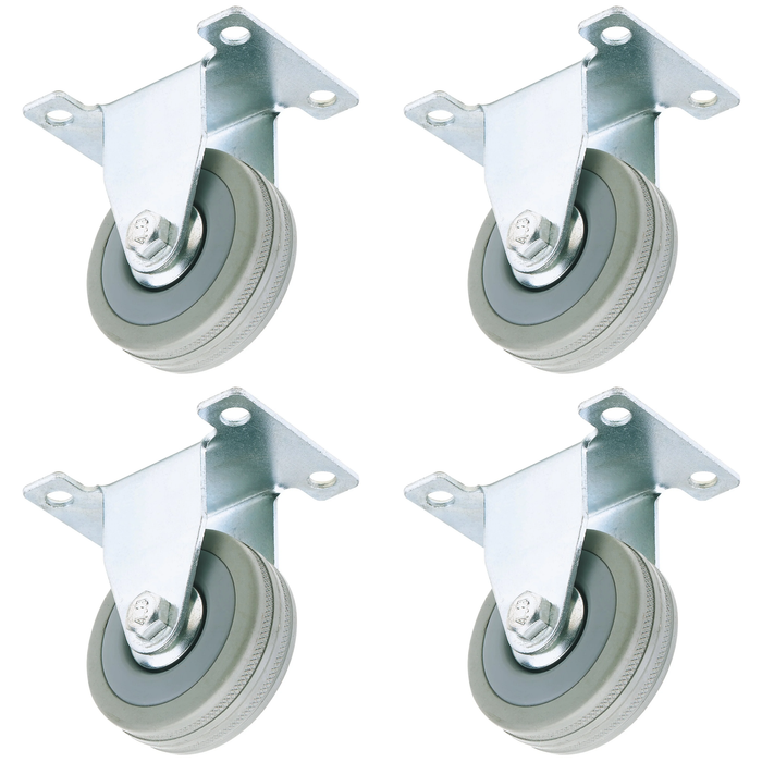 Draper Fixed Plate Fixing Rubber Castor, 50mm Diameter, S.W.L. 50kg - 60250F