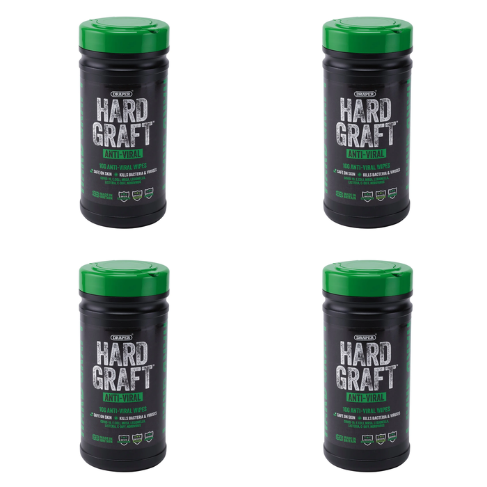 Draper Hard Graft Anti-Viral Wipes (Tub of 100) - HGW-AN100