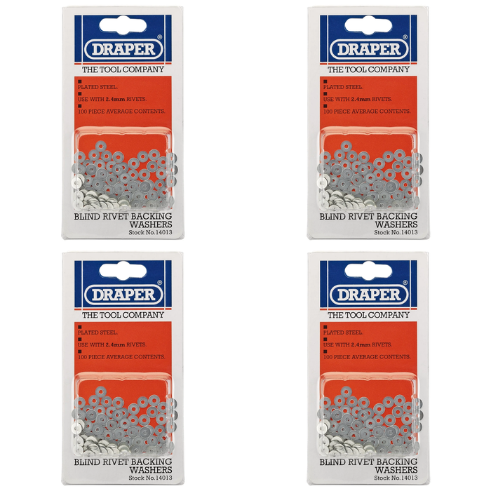 Draper Rivet Backing Washers, (100 Piece) 2.4-4.8mm