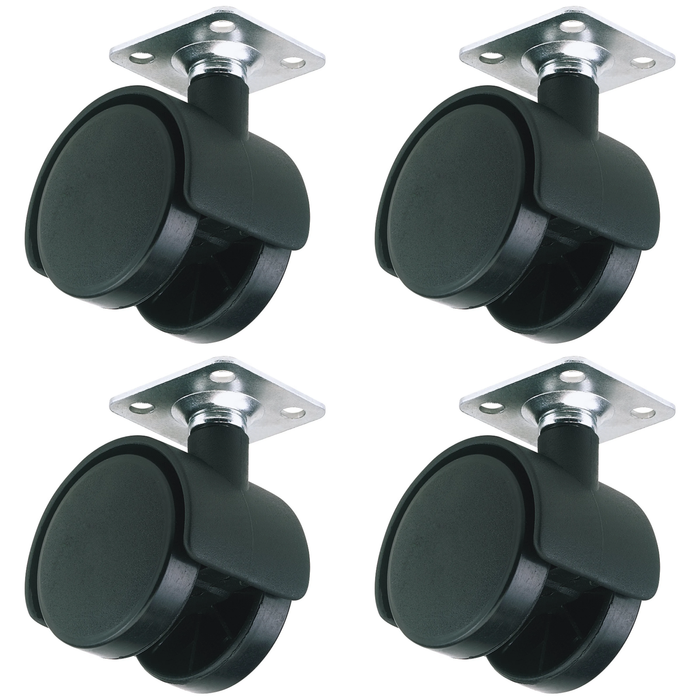 Draper Twin Nylon Plate Castor, 40mm Diameter, S.W.L. 25kg - 60140P