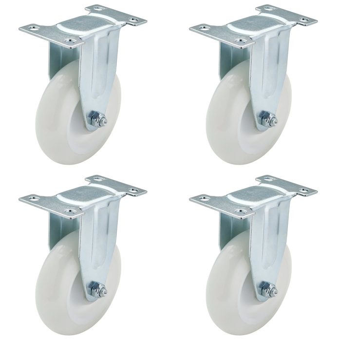 Draper Fixed Plate Fixing Nylon Wheel, 100mm Diameter, S.W.L. 125kg - 604100F