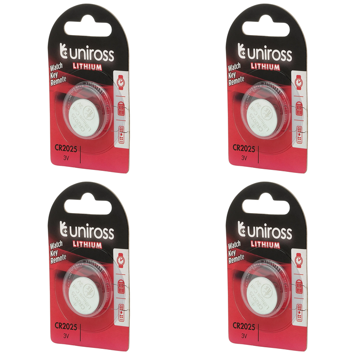20 Piece Uniross Lithium Coin Cell CR2025 Battery - U1CR2025