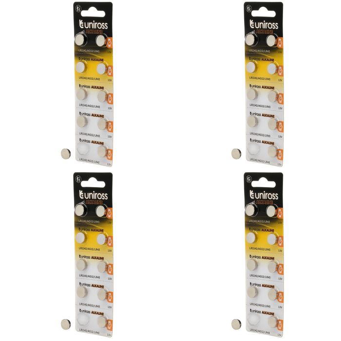 20 Piece Uniross Akaline Coin Cells LR44 AG13 Batteries (Pack of 10) - U10AG13