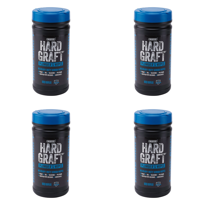 Draper Hard Graft Plumbers Wipes (Tub of 80) - HGW-PL80