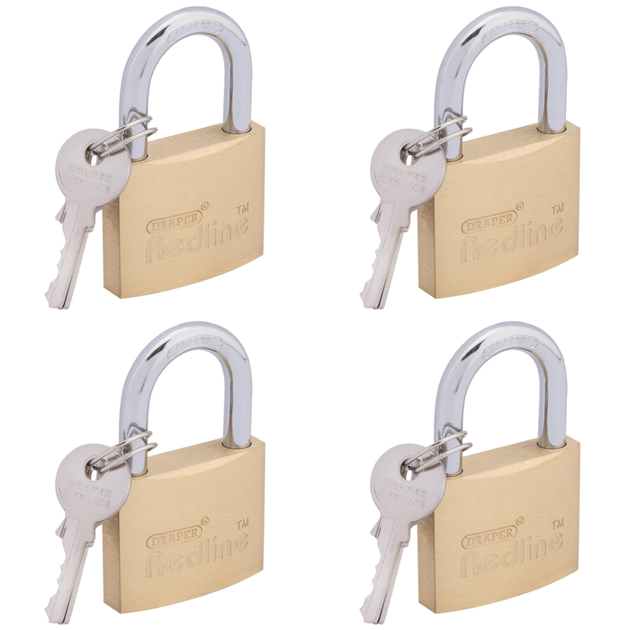 Draper Redline® Brass Cylinder padlock 20-40mm