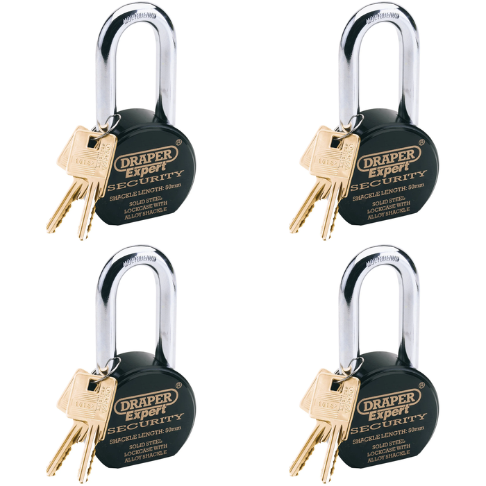 Draper Expert Heavy Duty Stainless Steel Padlock and 2 Keys, 63 25-50mm