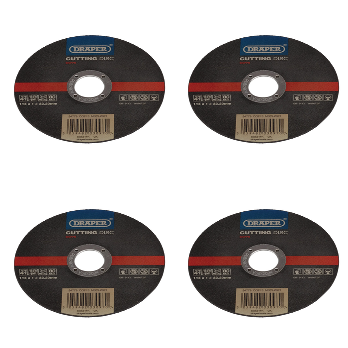 Draper Stainless-Steel/Inox Metal Cutting Disc, 115 x 1 x 22.23mm - CGF13