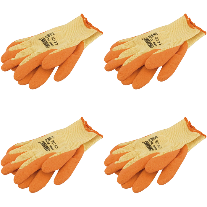 Draper Heavy Duty Latex Coated Work Gloves, Extra Large, Orange - HDLGA/B
