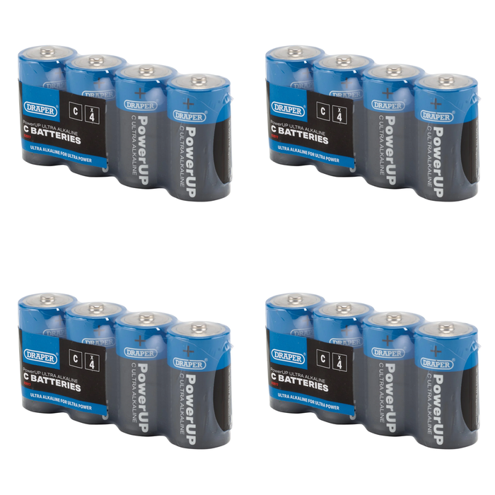 Draper PowerUP Ultra Alkaline C Batteries (Pack of 4) - BATT/C/4