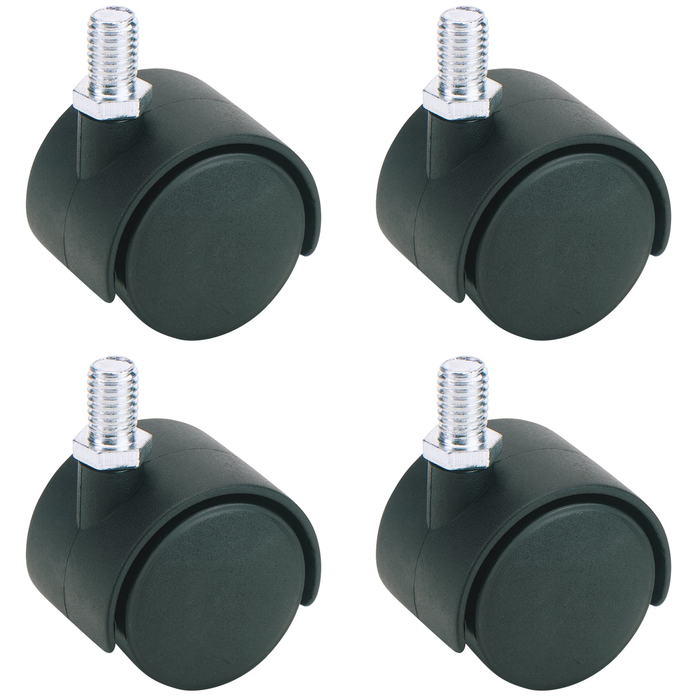 Draper Twin Nylon Bolt Castor, 40mm Diameter, S.W.L. 25kg - 60140B