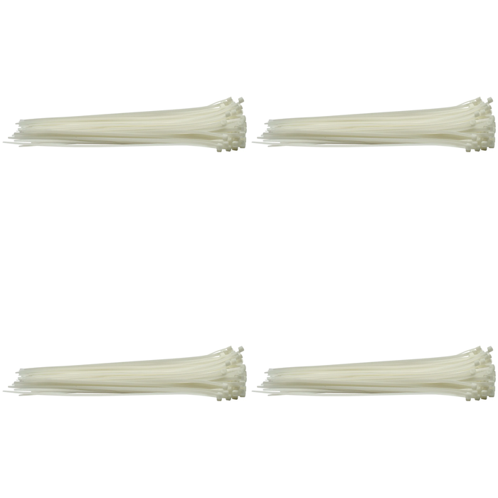 Draper Cable Ties, 4.8 x , White (Pack of 100) 200-400mm