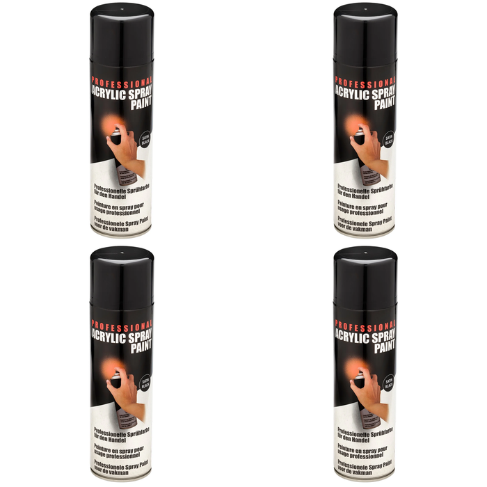 Non-Branded Satin Spray Paint, 400ml, Black - HGA-SB