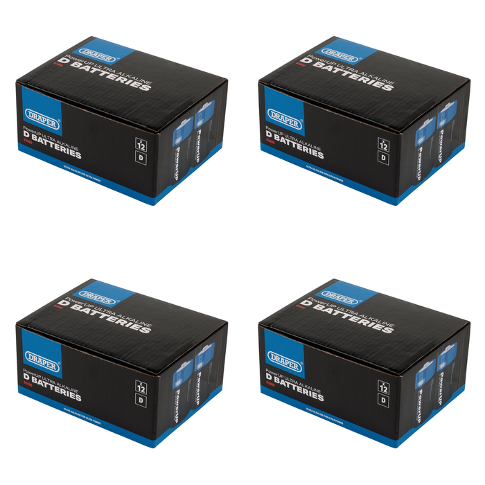 Draper PowerUP Ultra Alkaline D Batteries (Pack of 12) - BATT/D/12